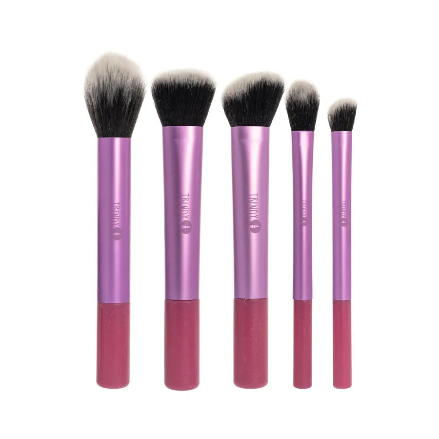 KIT DE BROCHAS PIEL MORADA 5UND TRENDY