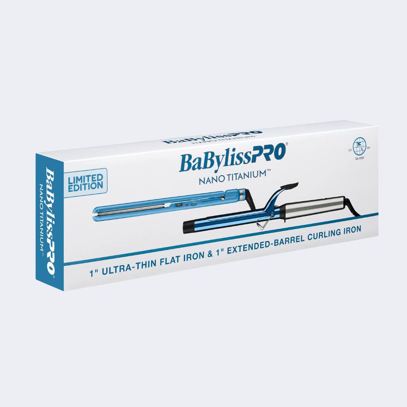 SET 1 ULTRA THIN FLAT IRON & EXTENDED BARREL CURLING IRON BABYLISS