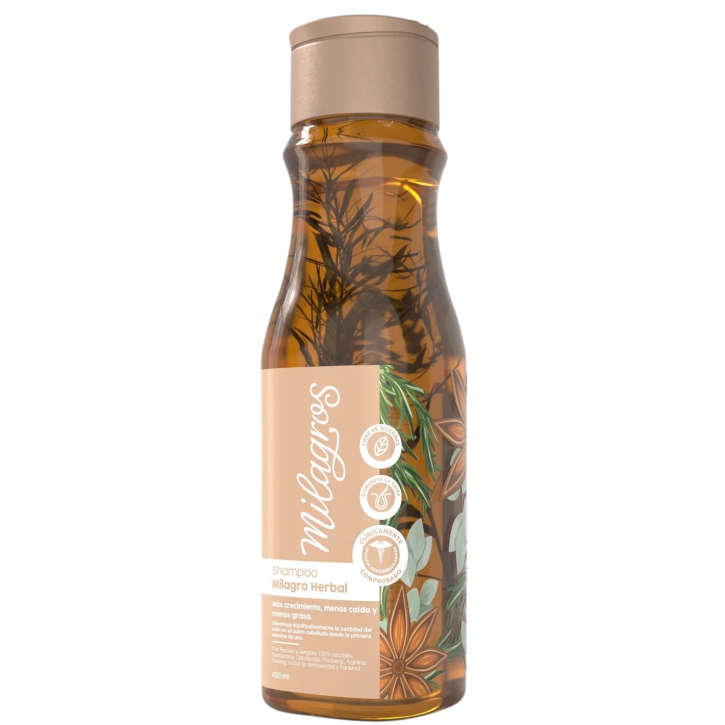 SHAMPOO MILAGRO HERBAL (con romero y jengibre) MILAGROS 450 ML