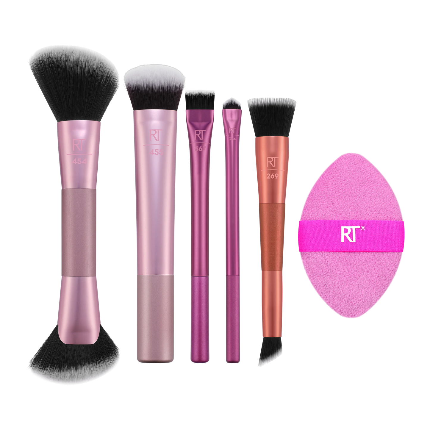 SET DE BROCHAS REAL TECHNIQUES 5 PCS + BORLA