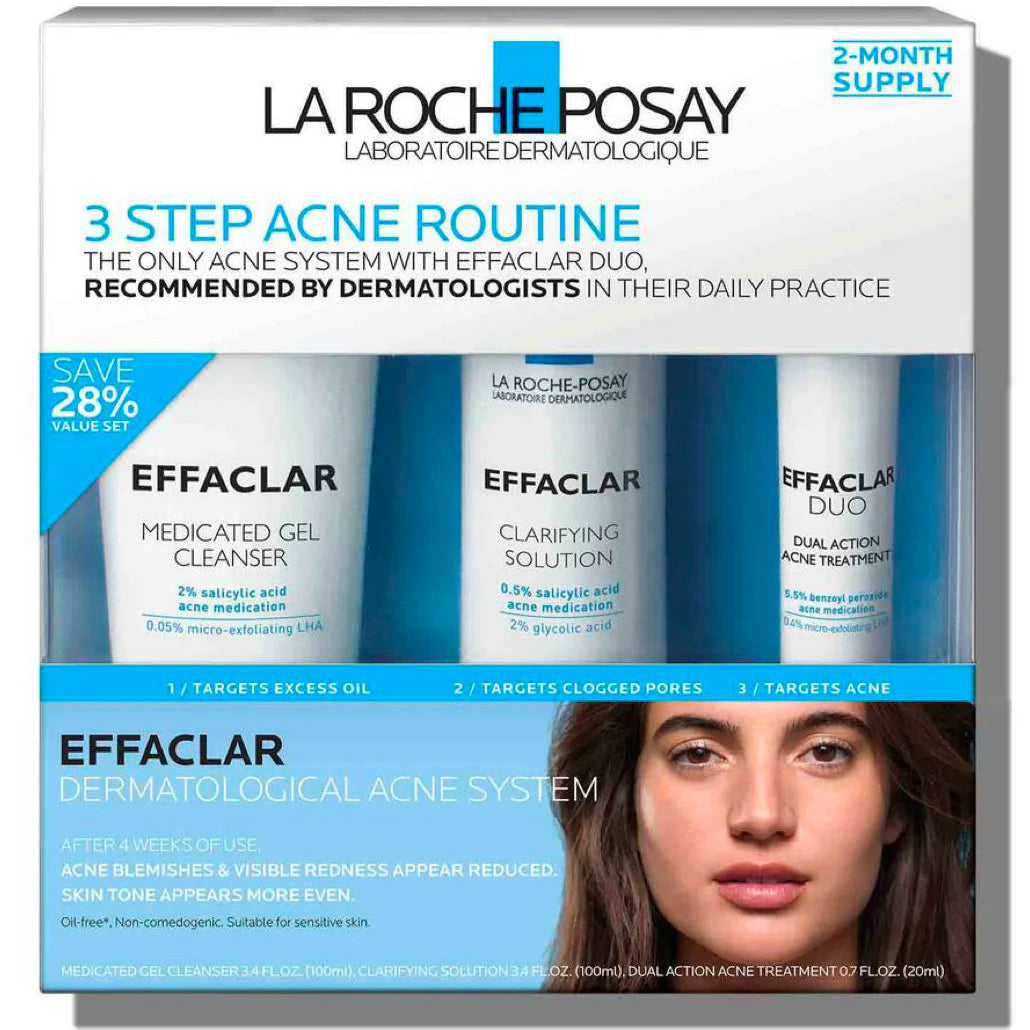 LA ROCHE-POSAY EFFACLAR 3 STEP ACNE ROUTINE SET