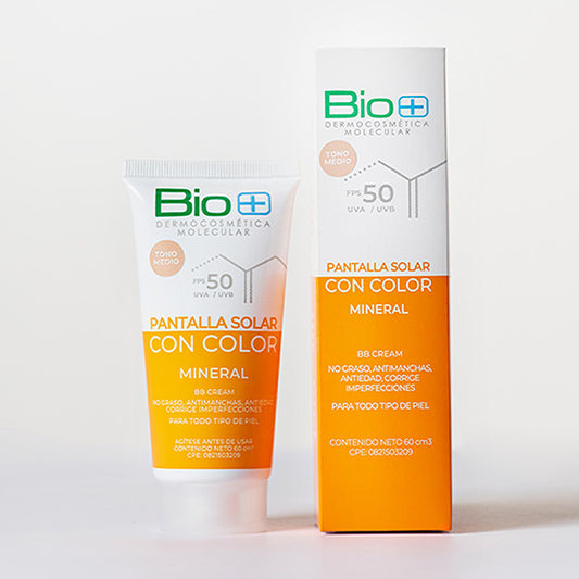 PANTALLA SOLAR MINERAL CON COLOR BIO+